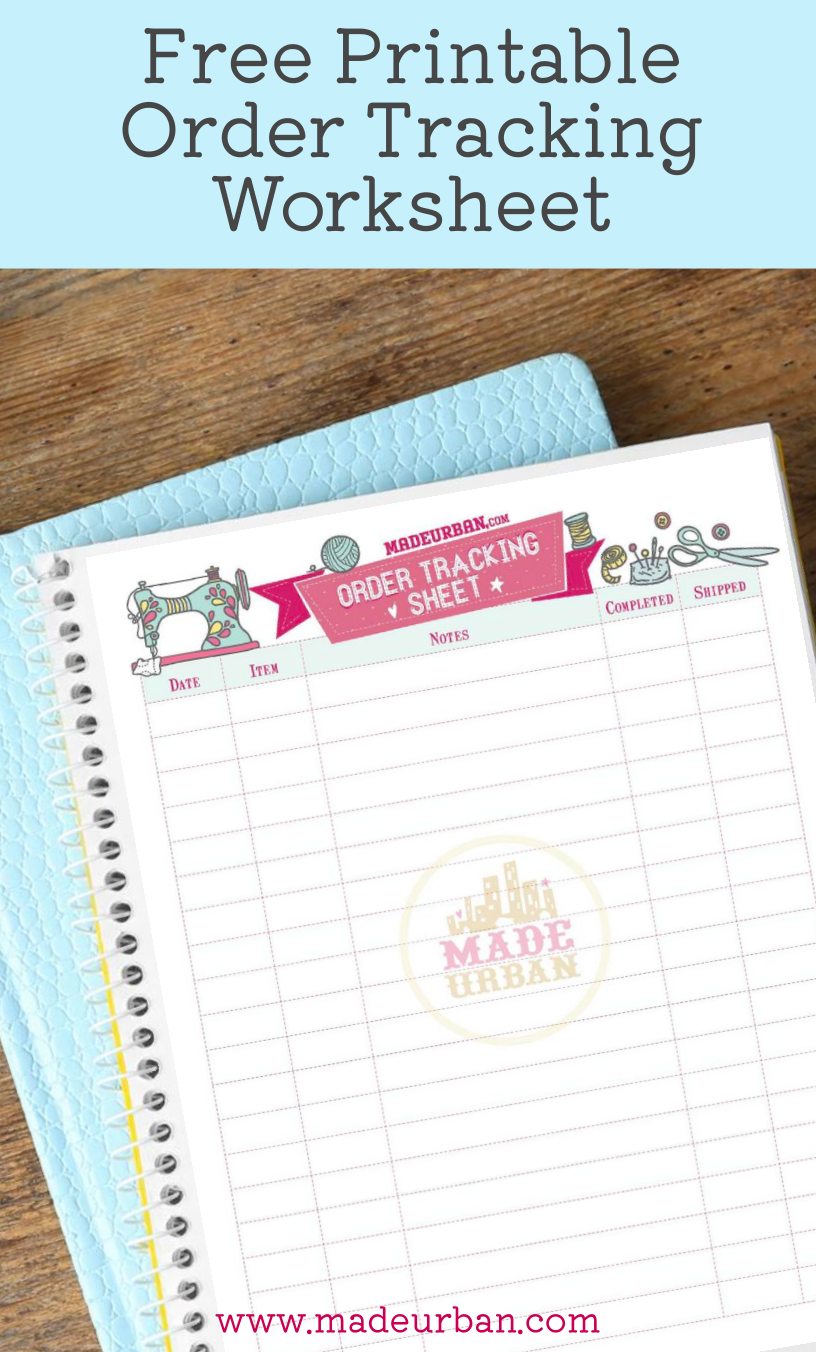 Free Printable Order Tracking Worksheet for your Craft Business