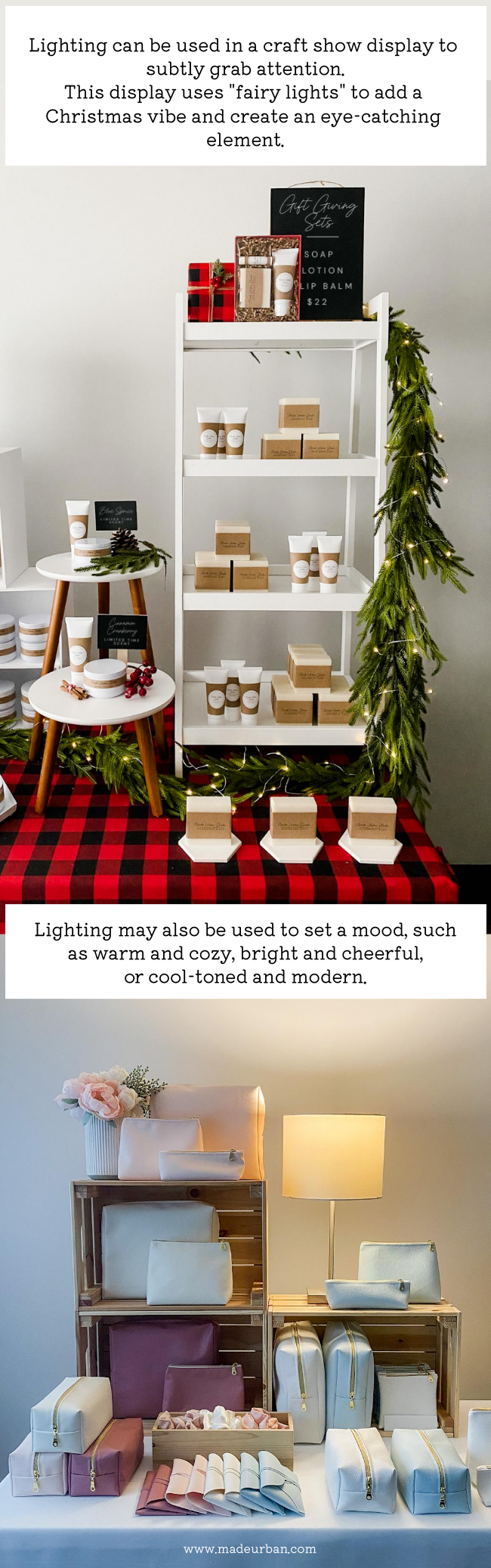 Lighting used in a craft show display