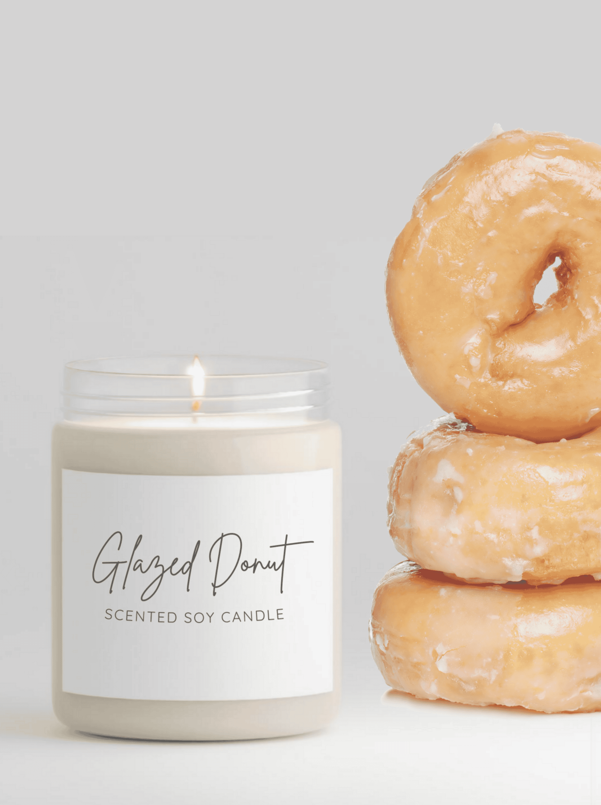 Glazed donut candle