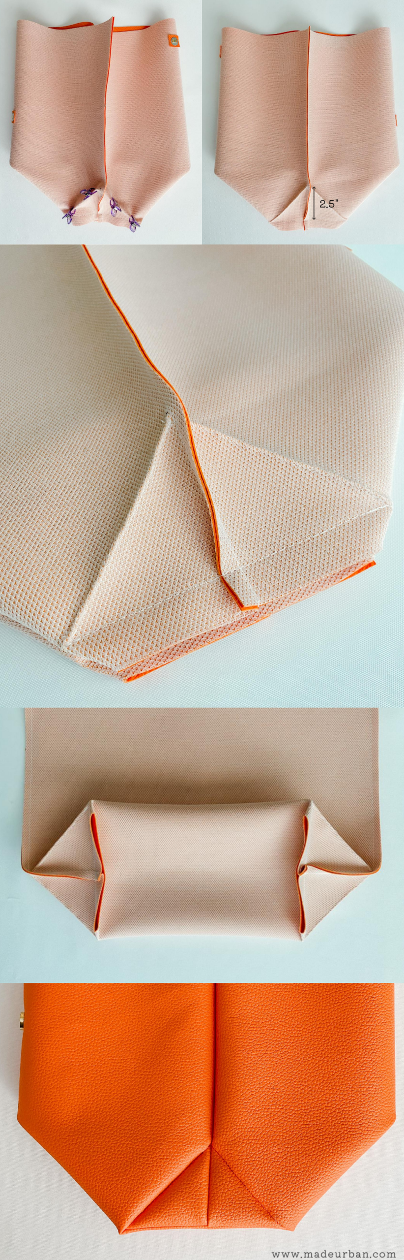 Sew lunch bag folds