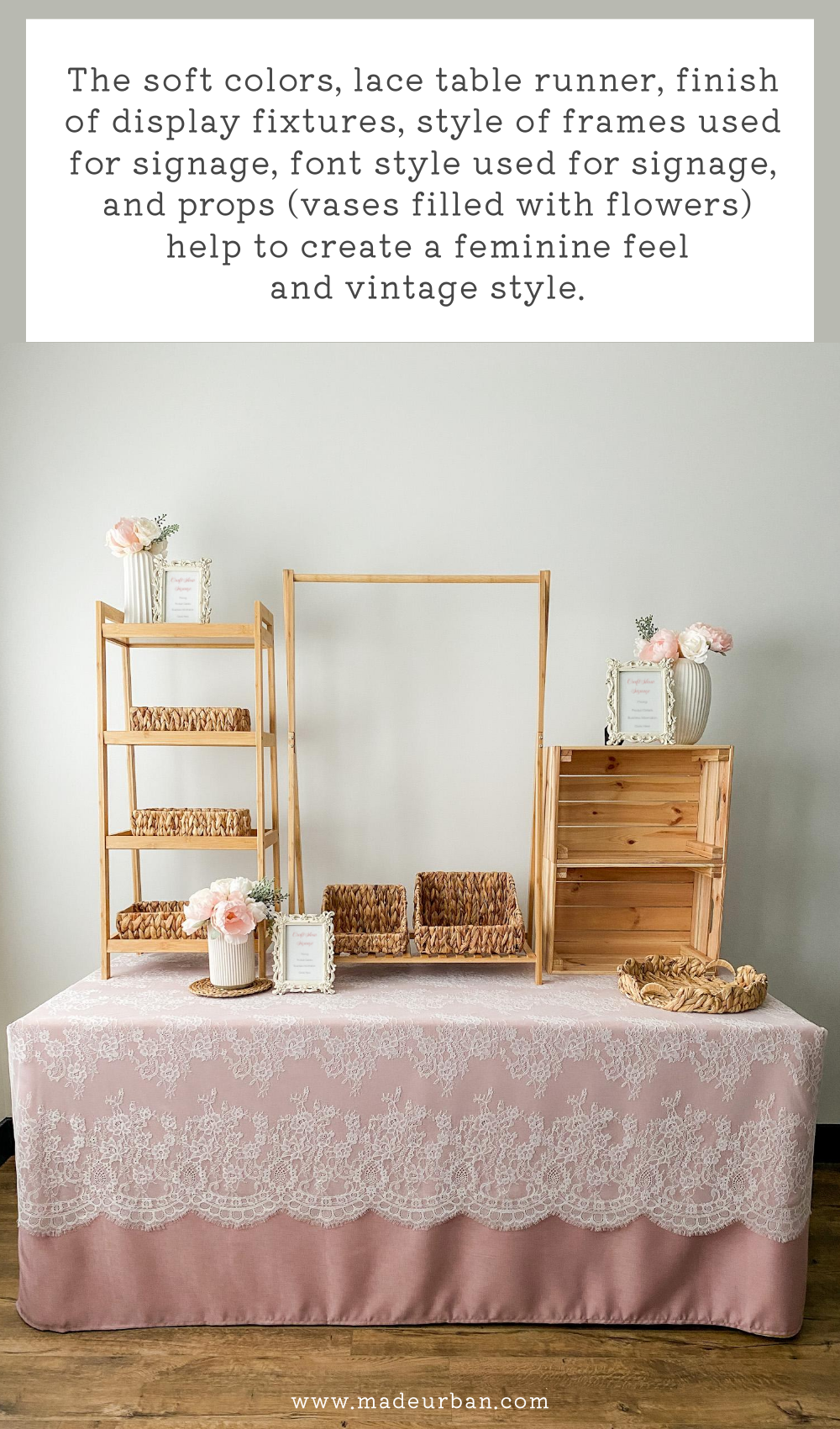 Feminine and vintage craft show display