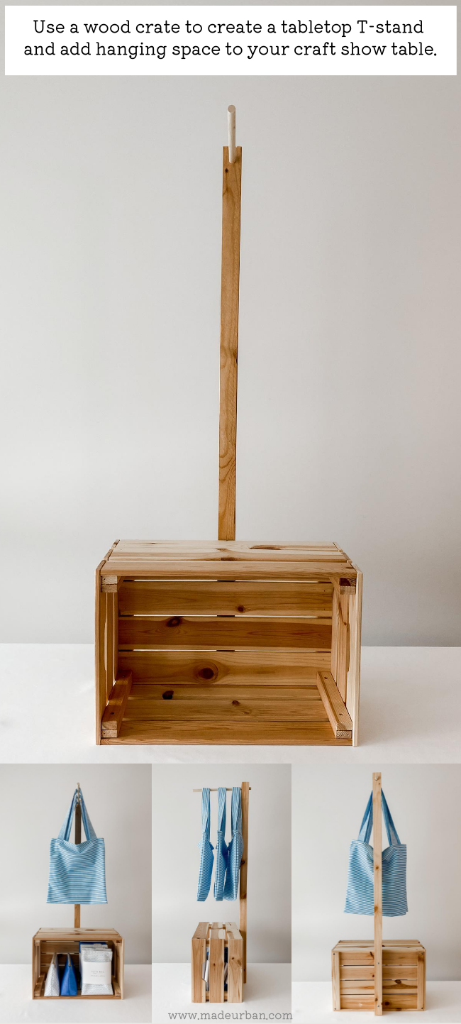 Wood crate used to create a T-stand