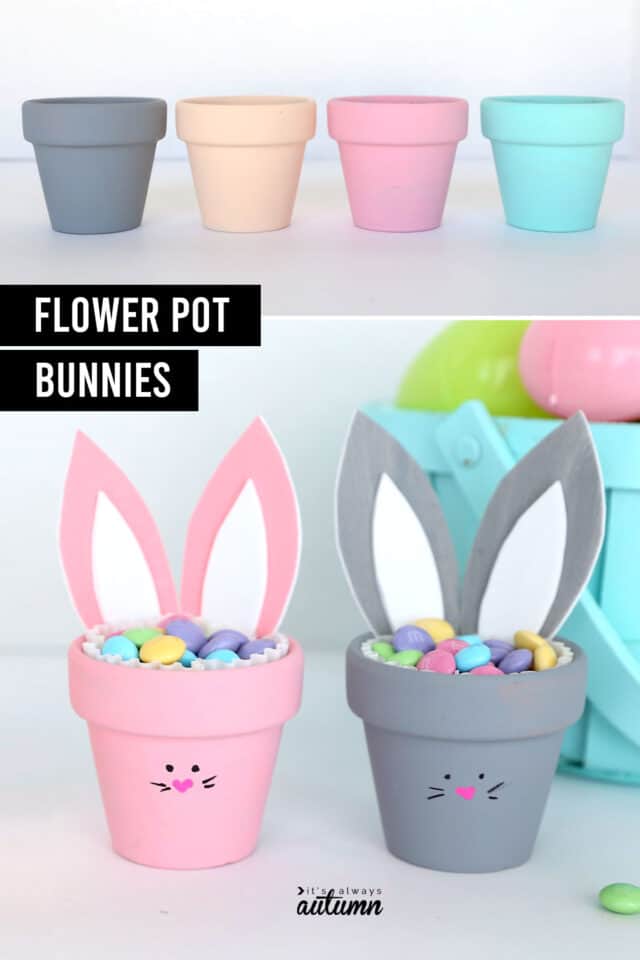 Easter bunny flower pots